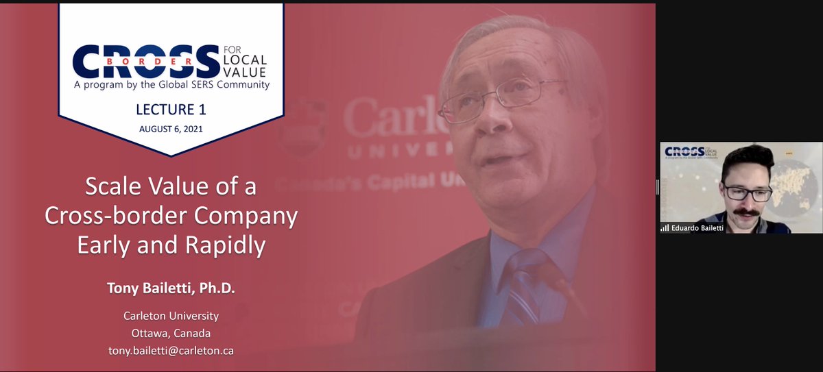 On-going at the Cross-border for Local Value.  Prof. Tony Bailetti of <a href="/Carleton_U/">Carleton University</a>  and former director of <a href="/timprogram/">TIM</a>  delivering a lecture titled, "Scale Value of a Cross-border Company Early and Rapidly". Many great lessons on creating value from the first session.
#CBLVprogram