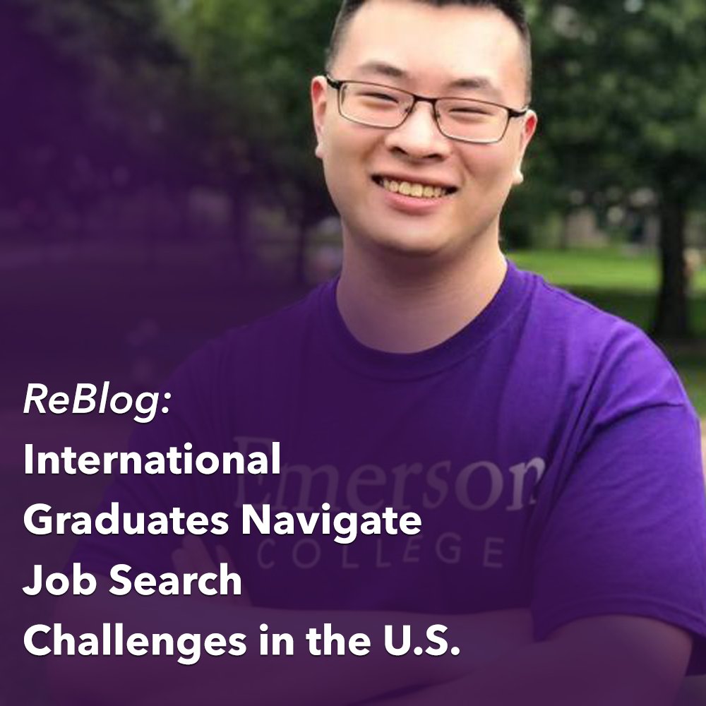 Current international students Jocelyn Yang ’22 and Tivara Tanudaja ’21 spoke with recent grad, Jay Liu ’20, to share some of the challenges our international grads face when job searching in the U.S #EmersonianInternational bit.ly/ei-challenges