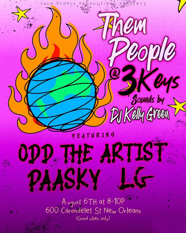 #TheSoundCLASH (@thesoundclash) on Twitter photo TONIGHT at <a href="/ThreeKeysNola/">Three Keys</a> inside Ace Hotel #ThemPeopleProduction Presents Them People <a href="/oddtheartist/">OddTheArtist</a> + <a href="/LGfive/">Living + Growing 🍃</a> + <a href="/Paasky/">Paasky ™</a> w/ DJ Kelly Green. Get there early and have a drink and Groove to <a href="/antwigadee/">ANTWIGADEE!</a>. Pull up and wear your mask. 😷 21+
RSVP Free at: threekeysnola.com/events/ThemPeo… TONIGHT at <a href="/ThreeKeysNola/">Three Keys</a> inside Ace Hotel #ThemPeopleProduction Presents Them People <a href="/oddtheartist/">OddTheArtist</a> + <a href="/LGfive/">Living + Growing 🍃</a> + <a href="/Paasky/">Paasky ™</a> w/ DJ Kelly Green. Get there early and have a drink and Groove to <a href="/antwigadee/">ANTWIGADEE!</a>. Pull up and wear your mask. 😷 21+
RSVP Free at: threekeysnola.com/events/ThemPeo…
