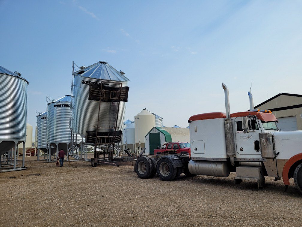 Good to see some Westeel bins moving out of Prairie North Co-op in Archerwill! <a href="/AgGrowthIntl/">AGI</a> <a href="/embart7/">Emily Barteaux</a> <a href="/PrairieNCoopAG/">Prairie North Co-op Ag</a>