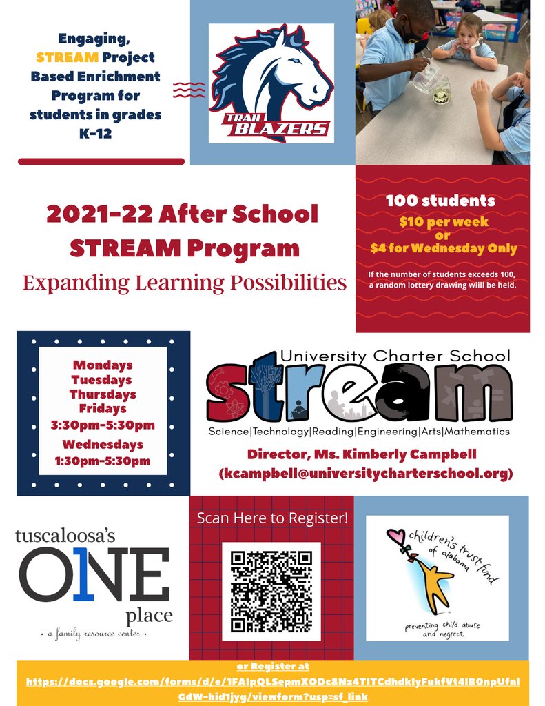 UCS After School STREAM Sign Up! Scan the QR code to register.