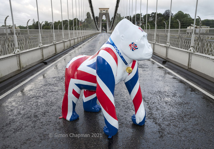 smileymileyuk's tweet photo. Thank you @TeamGB &amp; all #Olympians 4 bringing the massive amount of medals back home 4 #GreatBritain.Fab to watch all the hard work you've done to make us proud to be British @smileymileyuk painted Jackorilla with a replica Gold medal #Tokyo2020 @clarebalding @AlexScott @BBCSport https://t.co/aUJJ5aZCdn