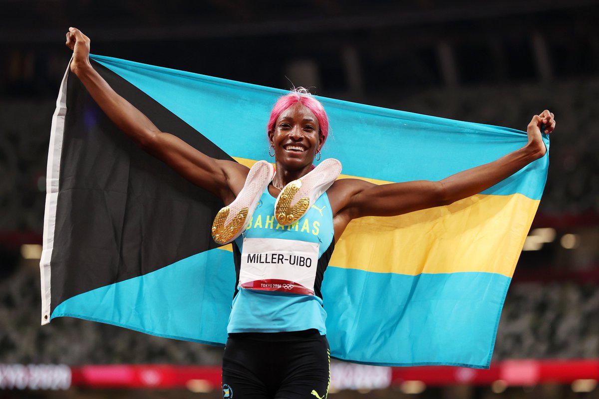Olympics's tweet photo. Made in #BAH

Double 4️⃣0️⃣0️⃣Ⓜ️ #gold for The Bahamas! https://t.co/QNyfvvpYck