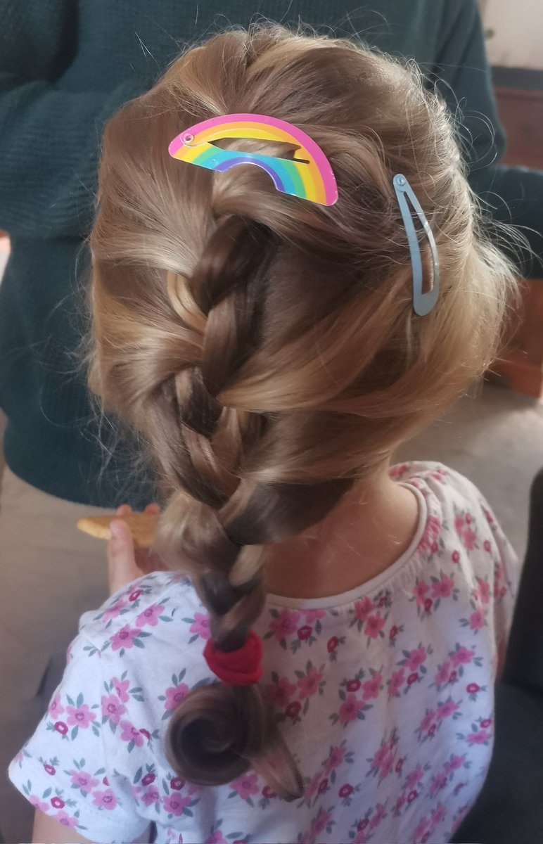 My little girl can now have a full #frenchbraid and I'm so emotional!!😭😍❤️🥰