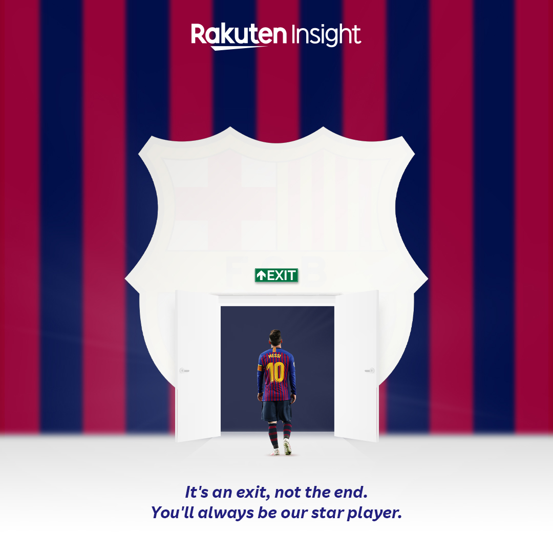 RIS_PH's tweet photo. We were not prepared for a goodbye. Things will not be the same without you but we'll always take pride in you and our association. We are your fans forever. 
#LeoMessi #Messi 🐐 #RakutenInsight https://t.co/l7fZC3kHZe