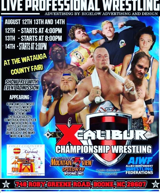 KOLAJMyers's tweet photo. August 13th your king of Lightning ⚡️ will be at the Warangal County Fair for XCW! Be sure to come out and have a good time! The show is FREE with admission into event! #Prowrestler #ProWrestling #KingofLightning #LightningFast #LightningStrikes https://t.co/8xFuES4tLi