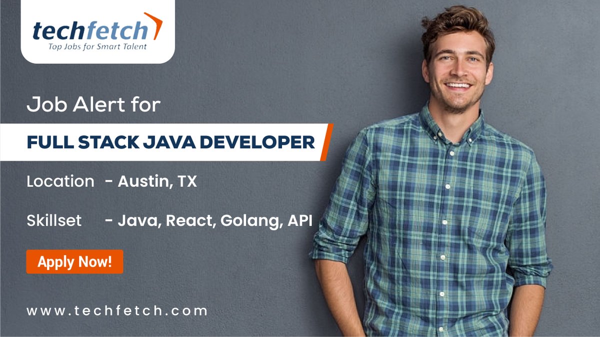 techfetch's tweet image. Explore the latest job openings for Full Stack Java Developer. Click on the link  👉 bit.ly/3xrSd1L to view &amp;amp; apply.

#Techfetch #Java #J2EE #JavaFullStack #API #Golang #react #austinjobs