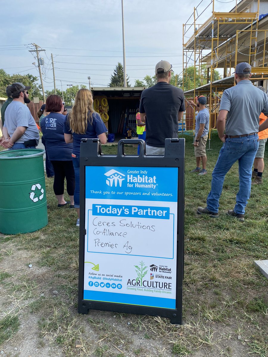 drew_garretson's tweet photo. Beautiful morning to help at the @IndyHabitat #AgBuild at the @IndyStateFair Thanks @Ceres_Solutions @CoAllianceCoop @PremierAgEnergy @LandOLakesInc for coming together in the true spirit of the Cooperative to serve our community https://t.co/1NhOmWFNFO