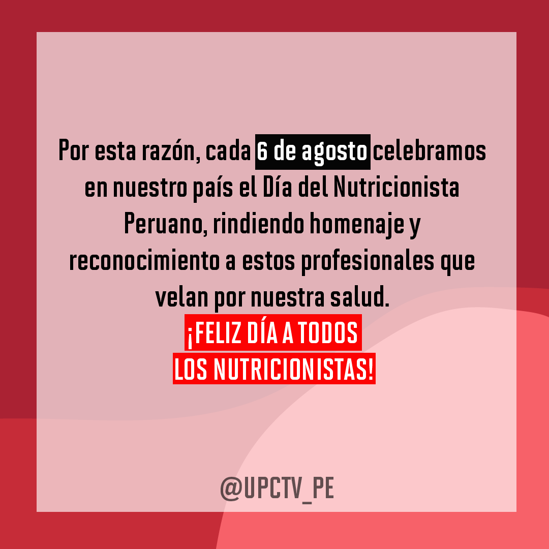 upctv_pe's tweet photo. En el Día del Nutricionista Peruano, te compartimos uno de los episodios de nuestro programa #BuenBalance, conducido por la nutricionista Katy Cántaro. En esta edición, conversamos sobre una dieta saludable: https://t.co/ClQQRleGkb
#Nutrición #Dieta #DietaSaludable #UPC #UPCTV https://t.co/nR5RbfAtDc