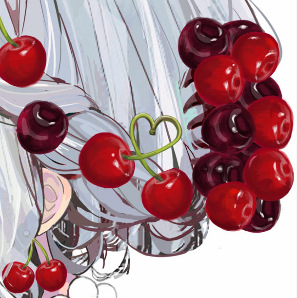 solo food cherry 1girl white background fruit simple background  illustration images