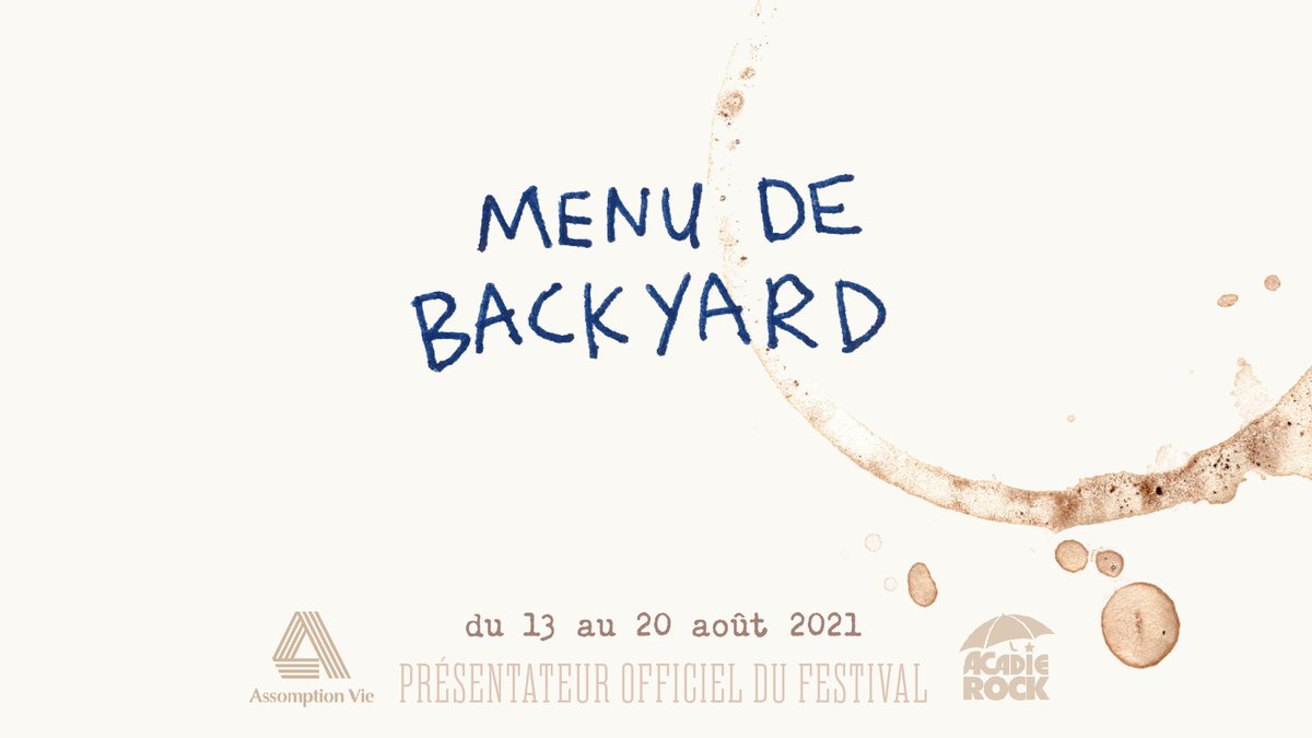 SAUVE TES CENNES! REMPLIS TA BEDAINE!
#MenuDeBackyard dans 10 restos en ville pour les 10 ans d' #ACADIE #ROCK