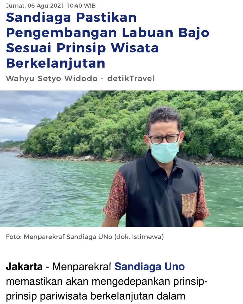 sandiuno's tweet photo. Kami pastikan pengembangan Destinasi Super Prioritas (DSP) Labuan Bajo telah mengedepankan aspek KEBERLANJUTAN, dari segi lingkungan maupun penciptaan LAPANGAN KERJA. https://t.co/rORZsSSYJw