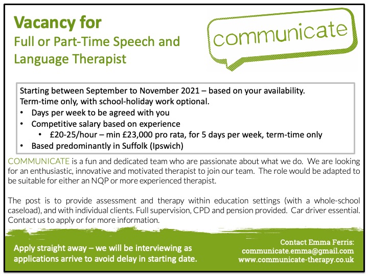 Come and join our team at @COMMUNICATEslts Any questions please email me at communicate.emma@gmail.com