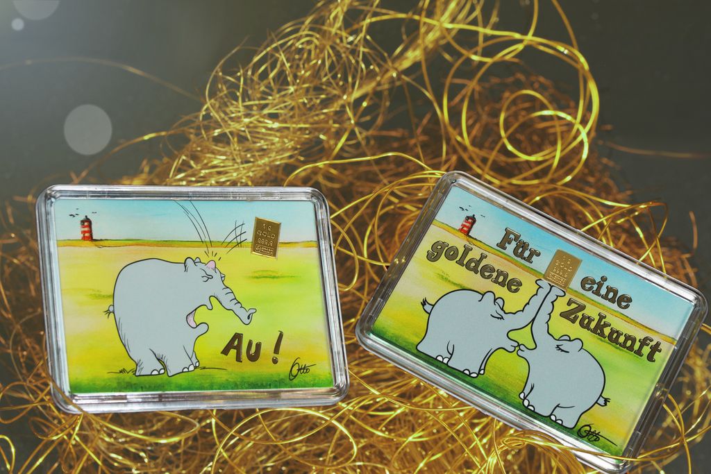 ESG_Edelmetall's tweet photo. Für #Ottifanten fällt das Gold vom Himmel
Mit dem Ausruf „Au!“ begrüßt #OttoWaalkes Dickhäuter seinen 1g #CombiBar Geschenkbarren vor dem norddeutschen Hintergrund. „Für eine goldene Zukunft“ gibt es auch Ottifantenküsse im #Ostfriesland Feeling.
https://t.co/CGgFulEtYy https://t.co/JYHEOe9PjI