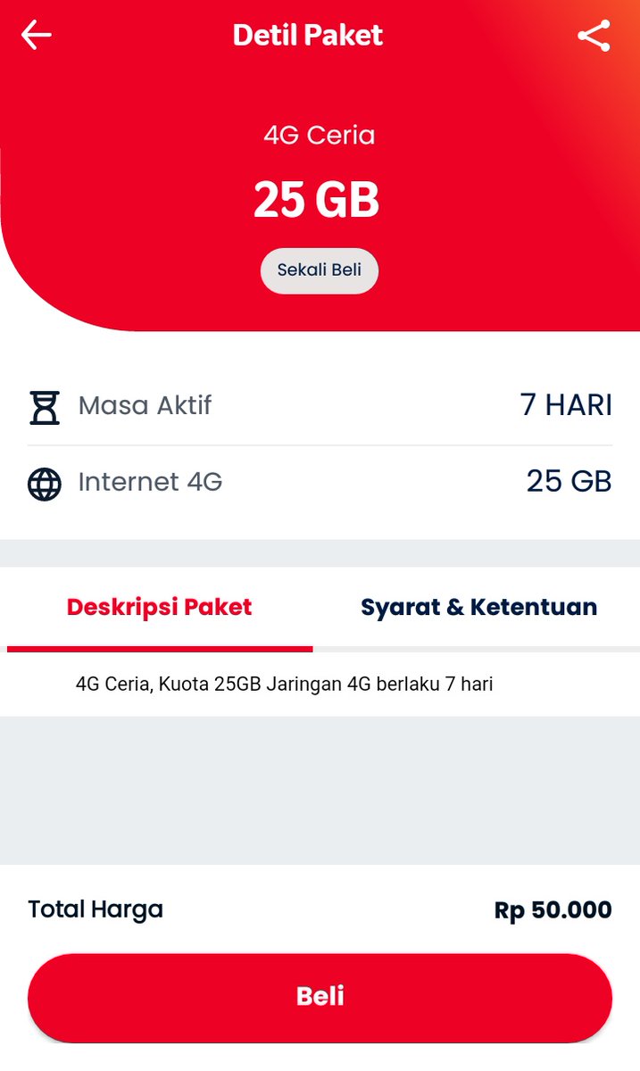 GilbertSinuling's tweet photo. @Telkomsel Dri 6.000 20 GB trus 10.000 20 GB, skrang 50.000 25 GB. Merdekaaaaaaaa https://t.co/Vc1xZpWtEG