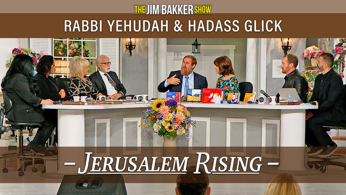 give_jam's tweet photo. Pastor Jim and Lori Bakker welcome special guests Rabbi Yehudah and Hadass Glick and Doug Hershey as they discuss Doug Hershey’s new book, Jerusalem Rising.

https://t.co/VEhSJh4fkc https://t.co/OoyI5V6bIB