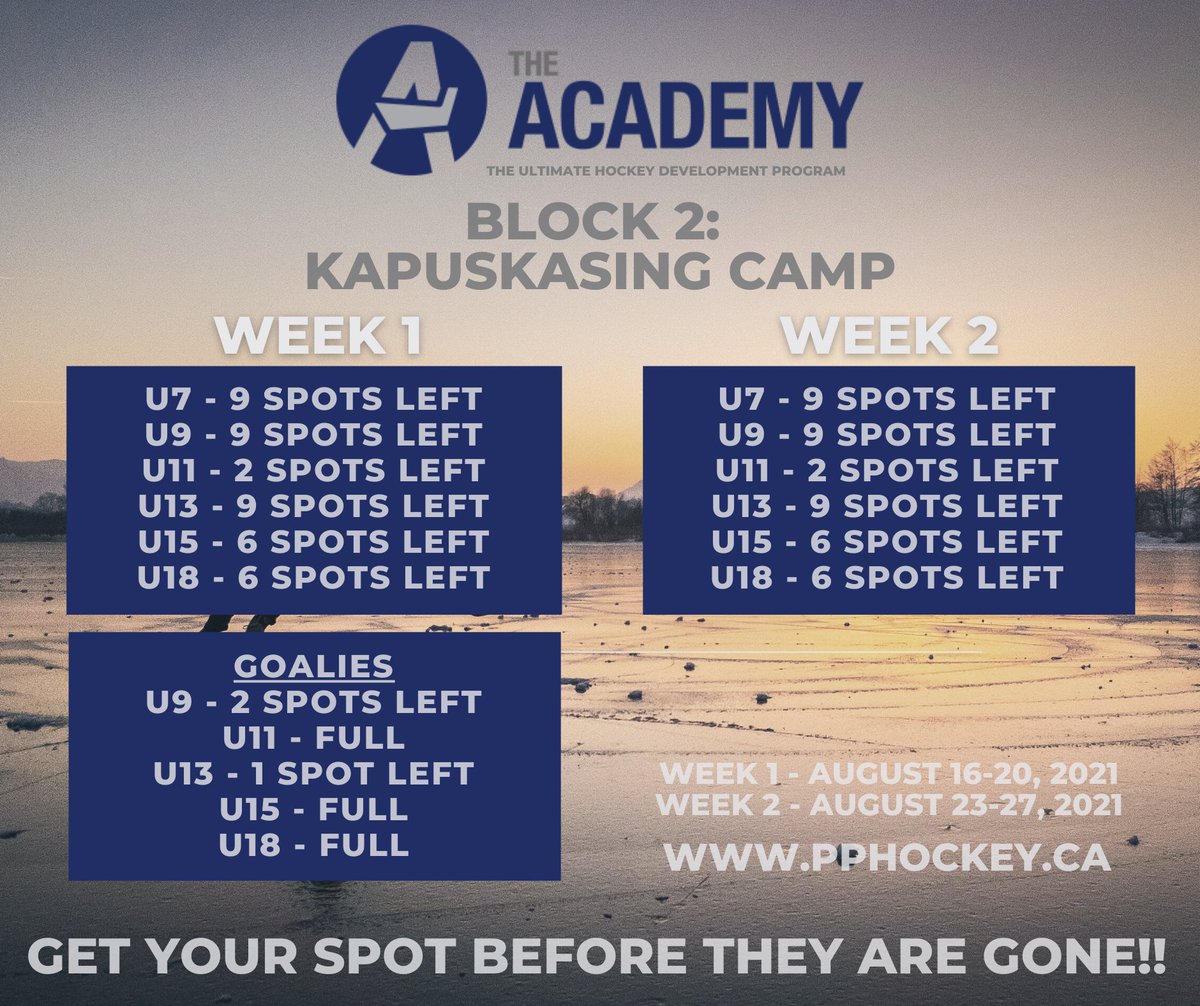 #HappyFriday

Just over one week before The Academy Camp 2021!  Reserve your spot before they are gone!

pphockey.ca/theacademy pphockey.ca/theacademy