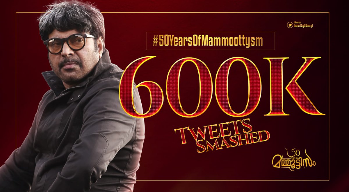 Nishad_Naz's tweet photo. 600k Tweets Done &amp; Dusted 👊✅

Our Next Target is 1 Million !! 🔥

Speed Up Guys 🔥🔥

#50YearsOfMammoottysm
@mammukka #BheeshmaParvam https://t.co/AQuaBYCHYB