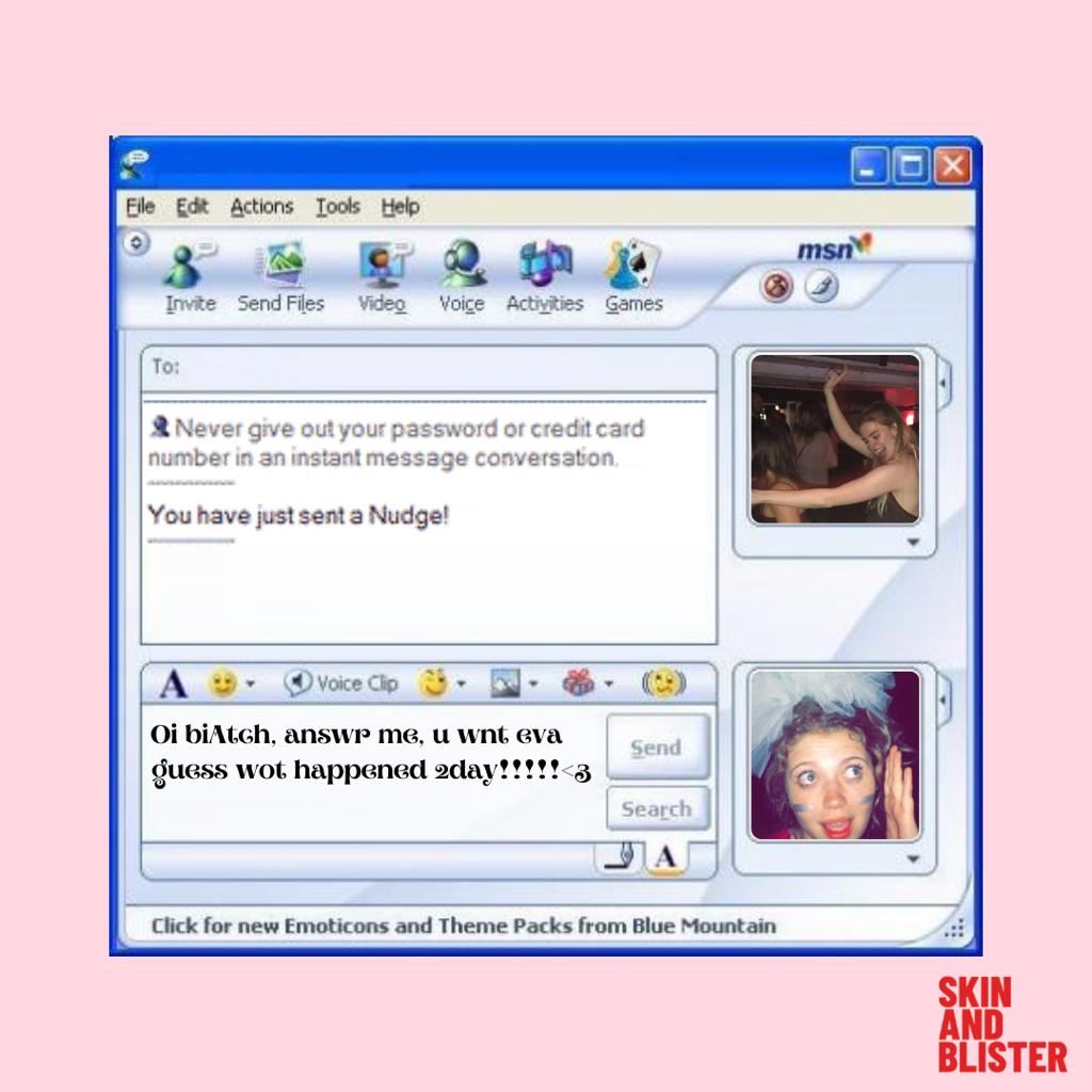_SkinAndBlister's tweet photo. WHAT HAPPENED TO JADE?!?!

To find out (but also to reminisce about the days of cringey MSN hotmail addresses), come catch 'HOLD ME' CLOSE

@warrenfestival 24th August 7pm

OR

@CanalCafe 29th August 7pm

Link for tix in bio ❤️

#theatre #newwriting #holdmeclose #MSN #nudgeme https://t.co/7Yd7Nfpu1q