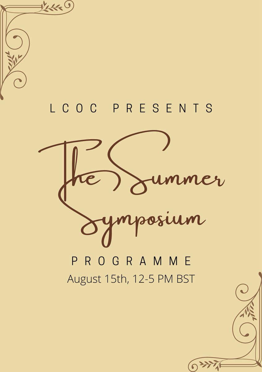 Keen on watching our Summer Symposium but can't stay the whole five hours? We've got you covered! Here is our official programme – feel free to drop in and out as you please. Get your free tickets here: eventbrite.co.uk/e/lcoc-summer-…