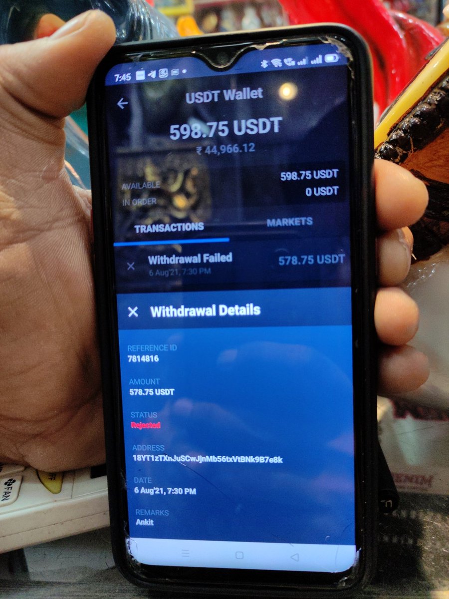 Why in this blue moon i am not able to send my usdt to other address, this is not the first time I am facing issues with withdrawal <a href="/WazirXCares/">WazirX</a> <a href="/WazirXIndia/">WazirX: India Ka Bitcoin Exchange</a> that is straightaway getting rejected without any reason