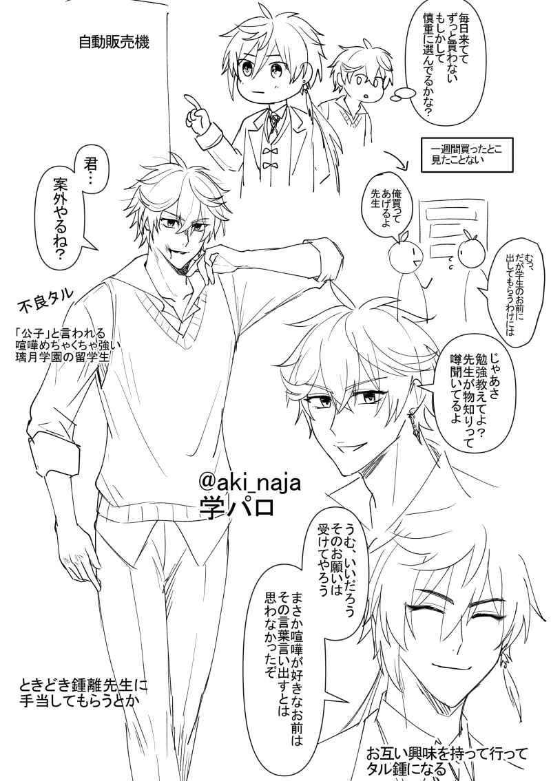 #タル鍾ワンドロワンライ 
#タル鍾 #tartali
お題「学パロ」(+15)

日本語考えるのは時間かかるw 