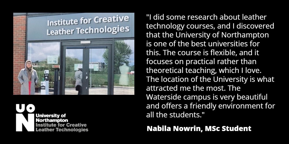 ICLTLeather's tweet photo. We always like to hear from our students what they think of ICLT! See what and BSc student Leo and MSc student Nabila said ...
#learnleather #studyleather #leather #leatherindustry #leathertechnology #leatherinnovation #studychemistry #studyfashion #studytextiles #studymaterials https://t.co/vmagAxruls