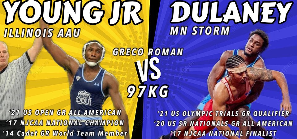 🚨 MATCHUP ANNOUNCEMENT 🚨

GR 97KG: <a href="/timsofreshyoung/">Prodigal</a> vs <a href="/cdulaney96/">C͎D͎</a> 

Rematch of the ‘17 NJCAA National Championships at 197lbs! Both of these guys have some serious credentials and there’s no doubt the scoreboard will be lit up with points in this Greco bout! 💣

#JUCOWars1