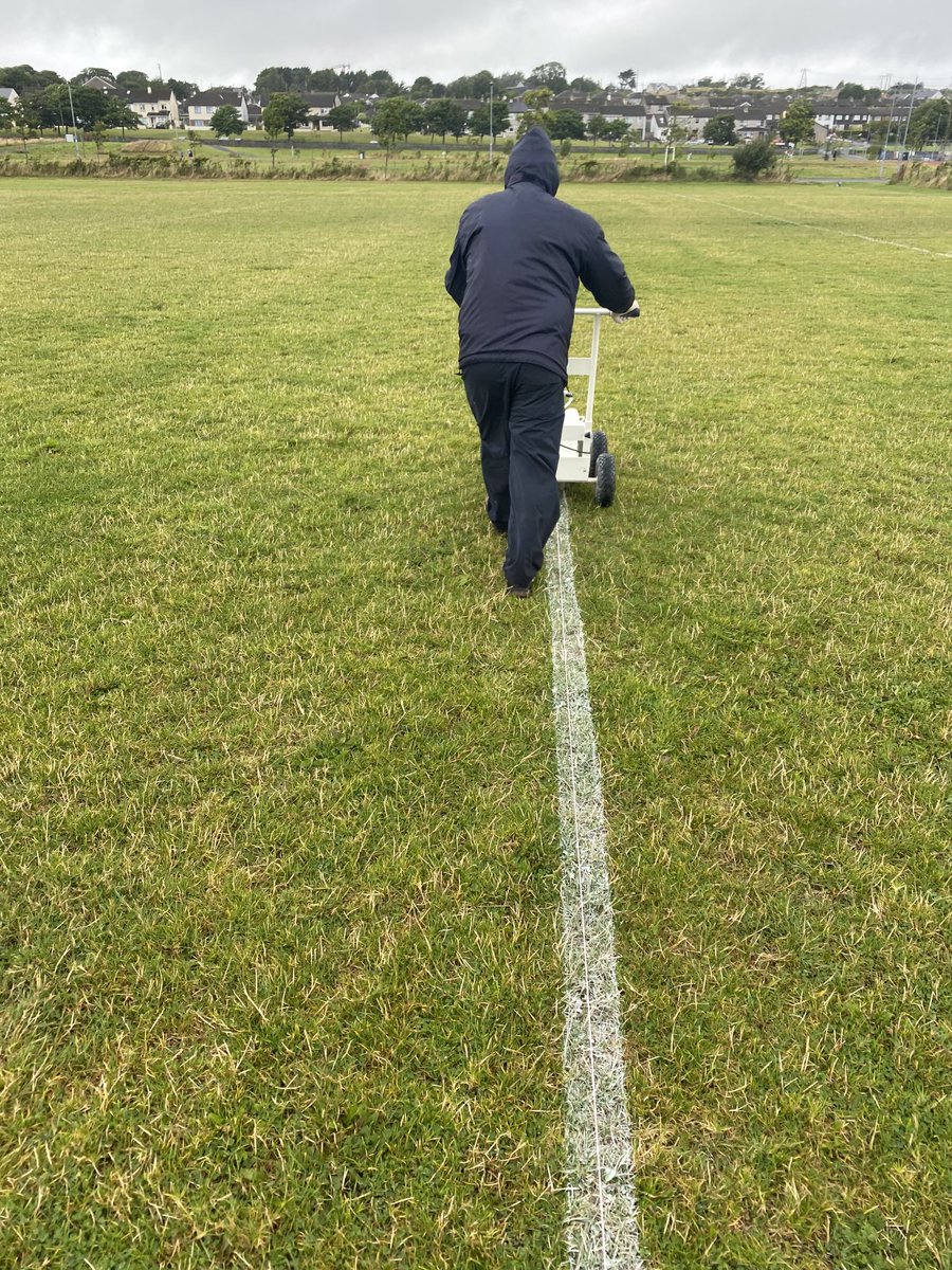 ⁦<a href="/StMichaelsGAA/">St Michaels GAA Club</a>⁩. I Walk the Line. Could it be Johnny Cash ?? No, its Pat Regan just marking the pitch with his new toy