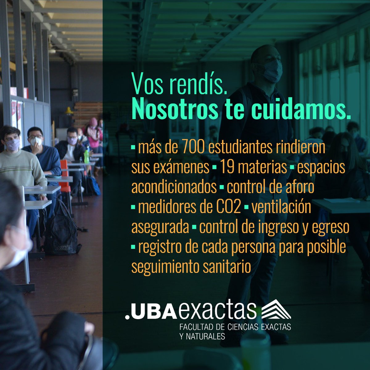 Exactas_UBA's tweet photo. Mucho más que un examen
Más de 700 estudiantes pudieron rendir finales presenciales. https://t.co/VOMkdBhrhu