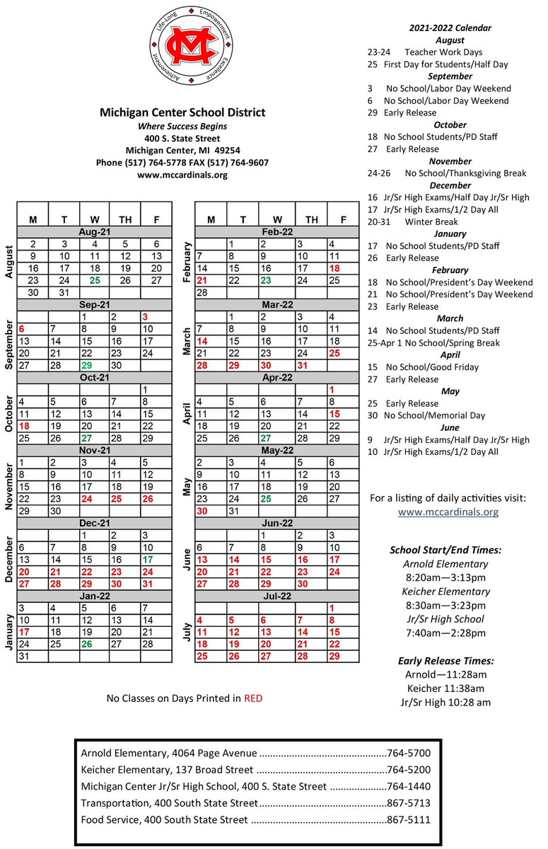 Michigan Center Schools tweet media