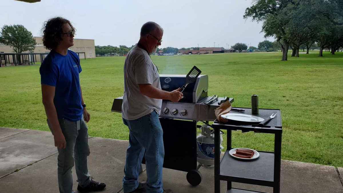 EdTechTucker's tweet photo. Hey @tcisdEDtech ! Look at that Texan in his natural habitat BBQ’n for the department. Sure was yummy! https://t.co/fZzvkMhoii