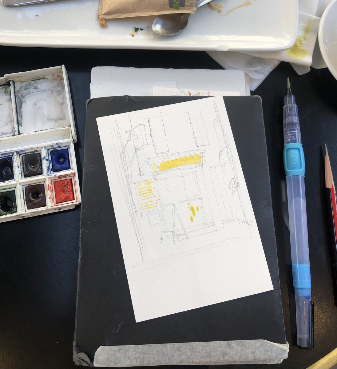lilosome's tweet photo. 오늘의 수채화
Today's Watercolor
프랑스에서
나를 길러낸 8할은
쌀국수 그리고 케밥일 것이다.
#오늘의수채화
#watercolor
#pleinair
#osome https://t.co/EhAEd7eHcz