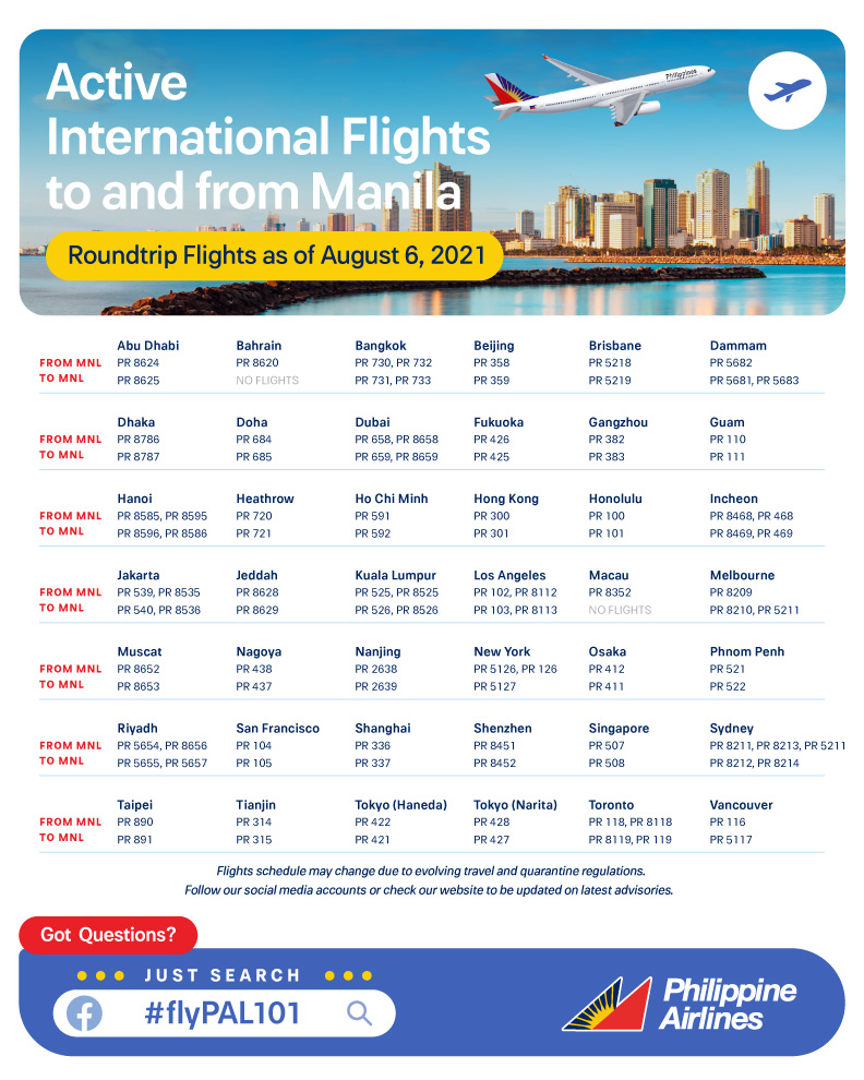 Pal international flights deals