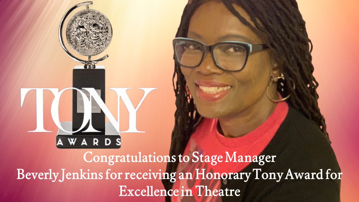 BroadwaySym's tweet photo. CONGRATS BEVERLY JENKINS for a 2020 Tony Honor for Excellence in the #Theatre! So excited & ecstatic for this! Over 30 yrs #stagemanaging on #Broadway & 3 times speaker at the Symposium! She's a shining light for us all!
#stagemanager #stagemanagement #smlove @TheTonyAwards https://t.co/mzzz3eb7vL