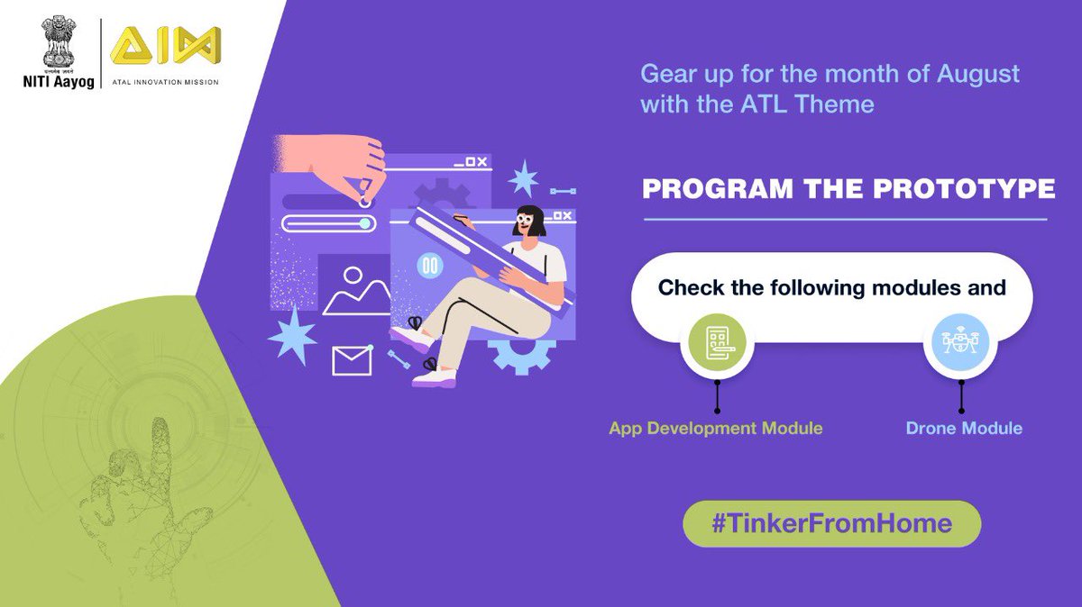 AIMtoInnovate's tweet image. New Month = New Themes

We are happy to announce the modules for the month of #August. ⬇️

👉 App Development Module 
👉 Drone Module

Get your creative caps on &amp;amp; #TinkerFromHome with an #AIMtoInnovate!💫