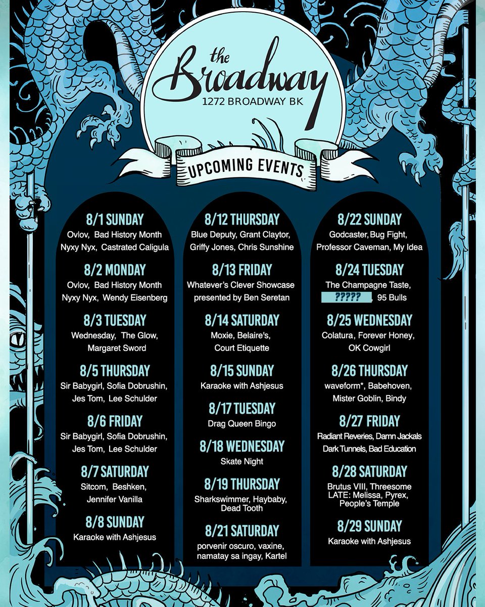 august at the broadway xoxo
tickets at thebroadway.nyc/events
