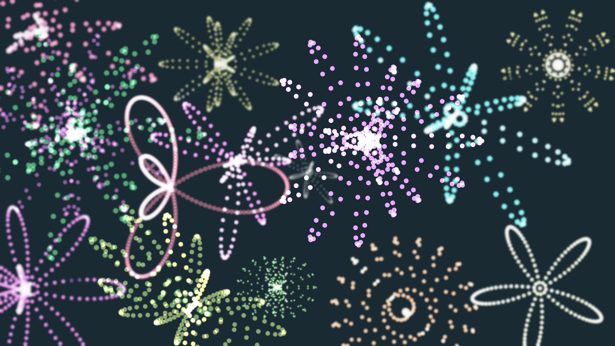 ohayoooota's tweet image. 20210806

動画ではないけど、リサジュー曲線の応用で花火っぽいやつ

#CreativeCoding花火大会 

#creativecoding #dailycoding #processing #p5js #generativeart
