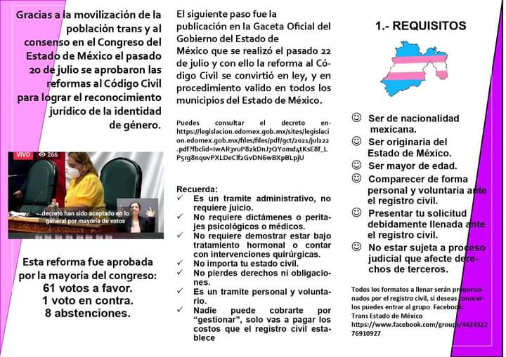 CentroTrans's tweet photo. Ya inicio el proceso para la rectificación del acta de nacimiento para personas trans en el EDOMEX 🏳️⚧️ 🏳️⚧️🏳️⚧️🏳️⚧️🏳️⚧️🏳️⚧️🏳️⚧️🏳️⚧️🏳️⚧️🏳️⚧️
Aquí te decimos que hacer
#ActaTrans
#DerechosTrans
#IdentidadDeGenero
#Edomex https://t.co/hYQkL6MWSx