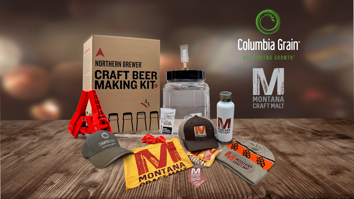 ColumbiaGrain's tweet photo. We’re giving away a Northern Brewers' Gift Card, Malt, and Merch from Montana Craft Malt in celebration of International Beer Day! To enter, like this post, follow us @ColumbiaGrain and retweet. Winner will be announced on August 23! Must be 21 to enter. https://t.co/mPE2xbeHcP