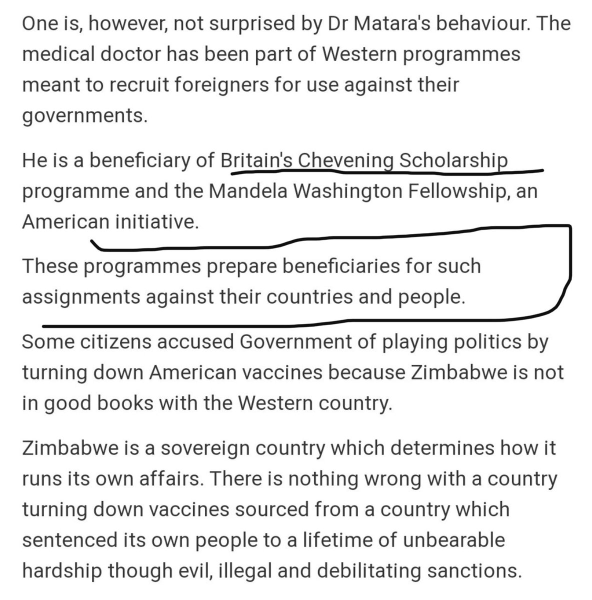 daddyhope's tweet photo. The regime demonized Norman Matara @drnmatara for receiving the British Chevening Scholarship lying that it is given to people to prepare them to demonize their country.

What they didn’t tell their sycophants is George Charamba @jamwanda2 &amp; @SupaCollinsM are Chevening scholars! https://t.co/Os0hItpS8x