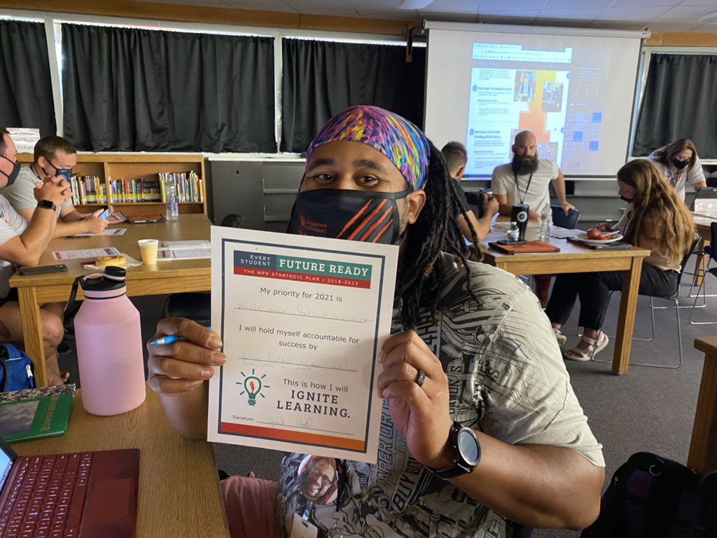 ColemanUSD259's tweet image. Every staff member made their personal commitment for how they will IGNITE LEARNING 💡 and support the WPS Strategic Plan this school year. #WPSIgniteLearning #WPSProud #OneSchoolManyStories