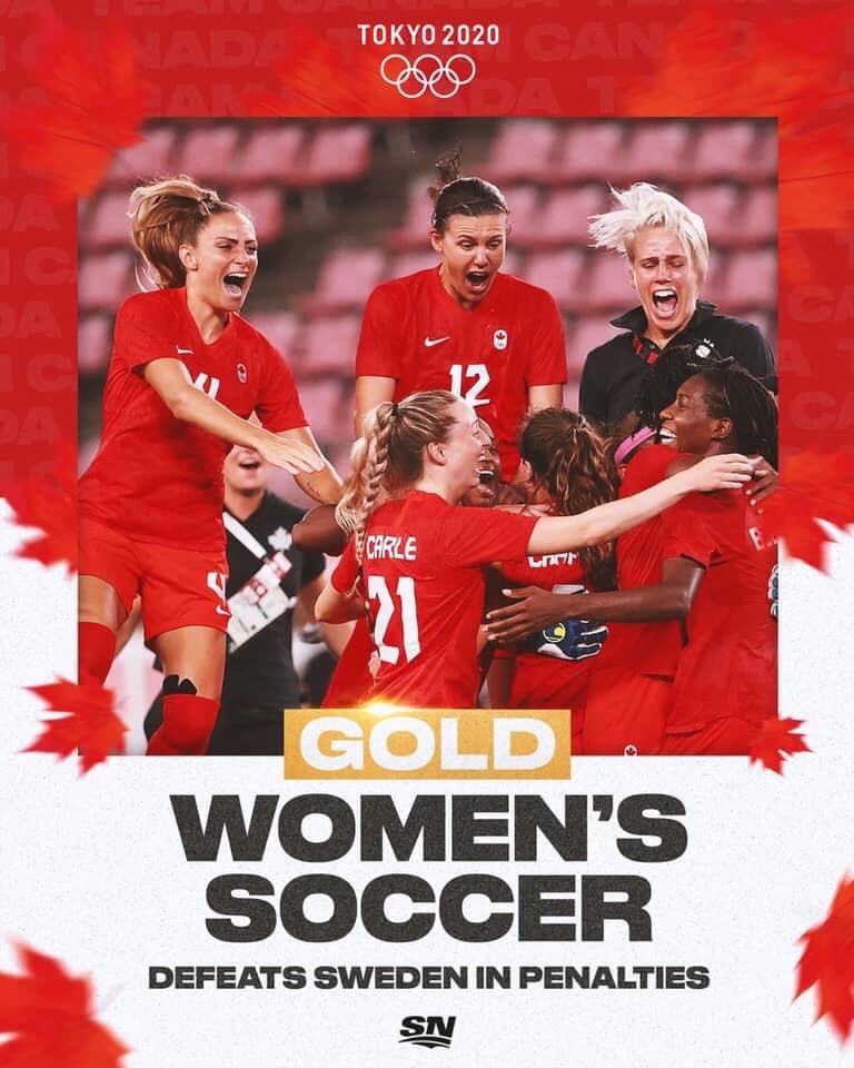 Go Canada Go! Congratulations to Canada’s Women’s Soccer team on your GOLD MEDAL 🇨🇦 #canadianproud