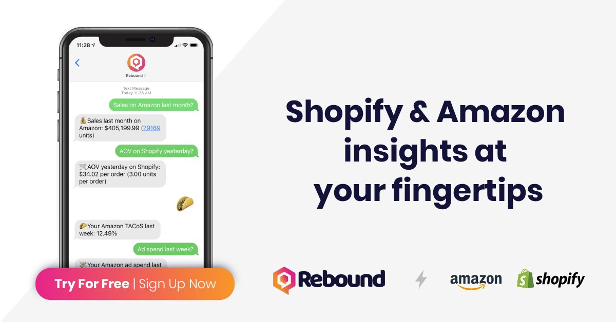 Tired of confusing dashboards? Get Shopify and Amazon insights sent to your phone.

Rebound - the future of dashboards

#shopify #shopifystore #amazonseller #analytics #nomoredashboards
