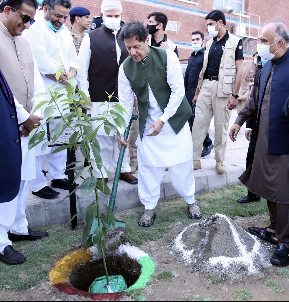 Prime Minister Imran Khan planted a sapling in Peshawar today. #CleanGreenPakistan