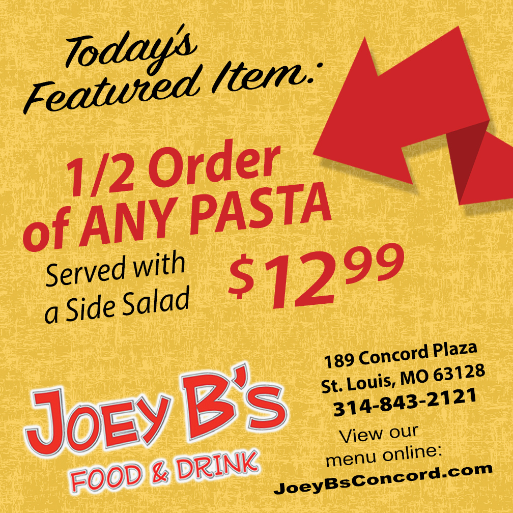 Try a #LunchSpecial today at @JoeyBsConcord1!!! #StLouis #TGIF #FridayFeeling 🍝