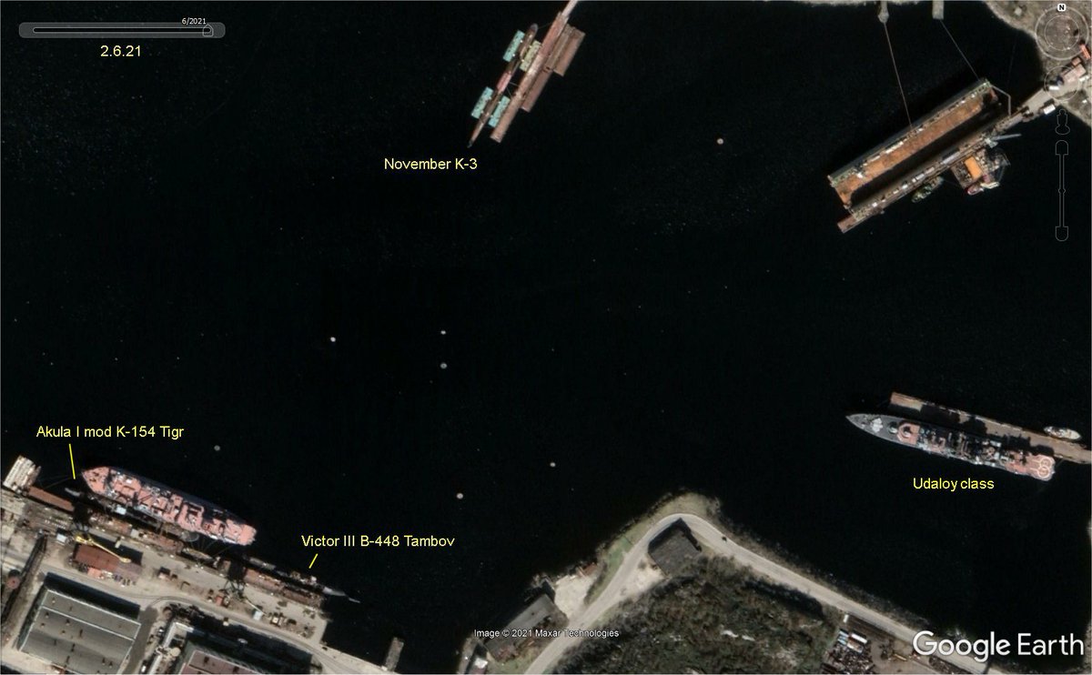 benreuter_IMINT's tweet photo. Finally! After almost 1 year the North Fleet got an update!
e.g. Gadshievo, Nerpa, Olenya Bay, Ara bay.
For #submarine nerds (like me) here some detailed IDs https://t.co/HFCC64XOwy