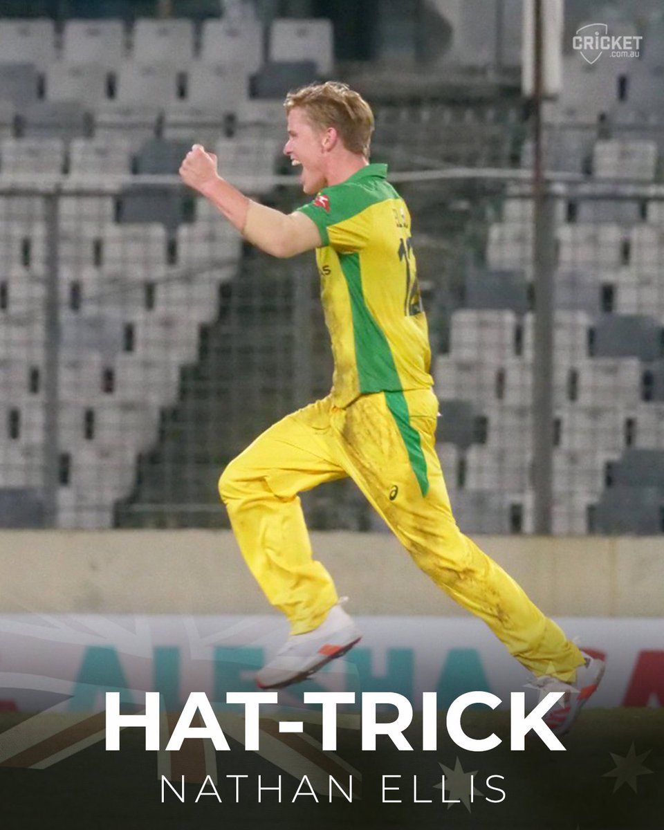 cricketcomau's tweet photo. A hat-trick on international debut.

UNREAL! 

#BANvAUS https://t.co/bfAUnj1KRf