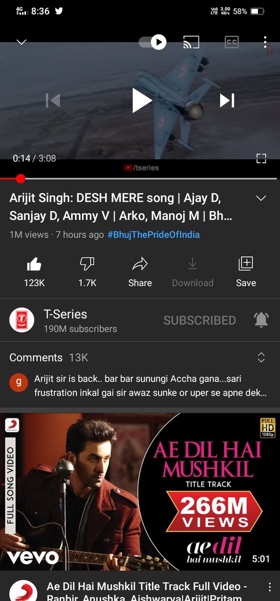 1M view's with 123k likes
Keep listening to this magical song..  #ArijitSingh  #DeshMere