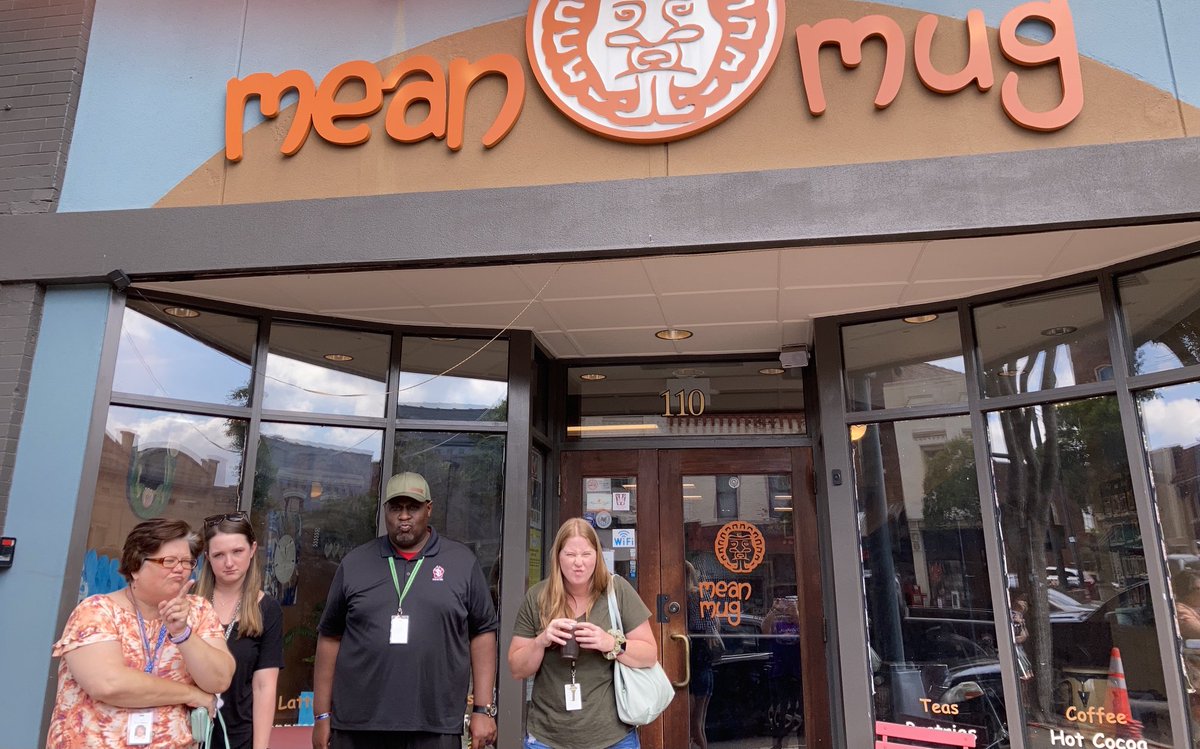 Emily_RiderESL's tweet photo. Practicing our “mean mugs!” #4thstop #5houses1family ⁦@meanmugcoffeeco⁩ ⁦@HurleyElem⁩ https://t.co/qixtJnqRXG